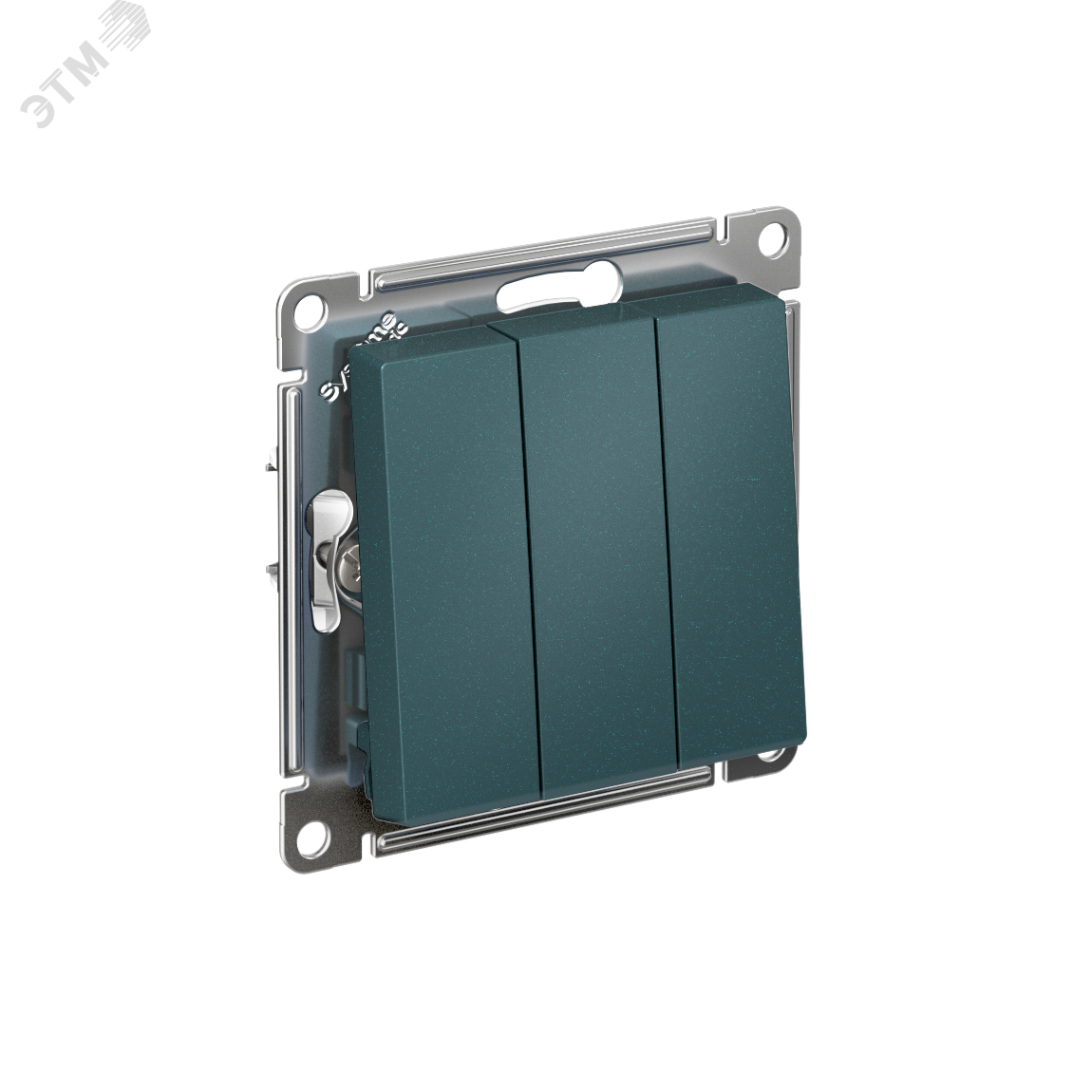 Изображение товара Выключатель трехклавишный ATLASDESIGN схема 1+1+1 10АХ механизм изумруд