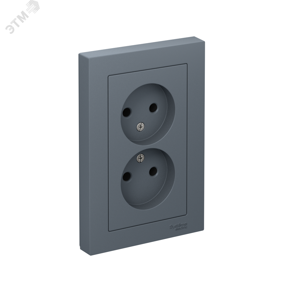 Изображение товара Розетка двойная Systeme Electric серии AtlasDesign 16А без заземления серый