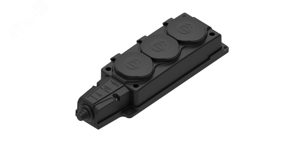 Изображение товара Колодка электрическая тройная 2К+З каучуковая IP44 Systeme Electric