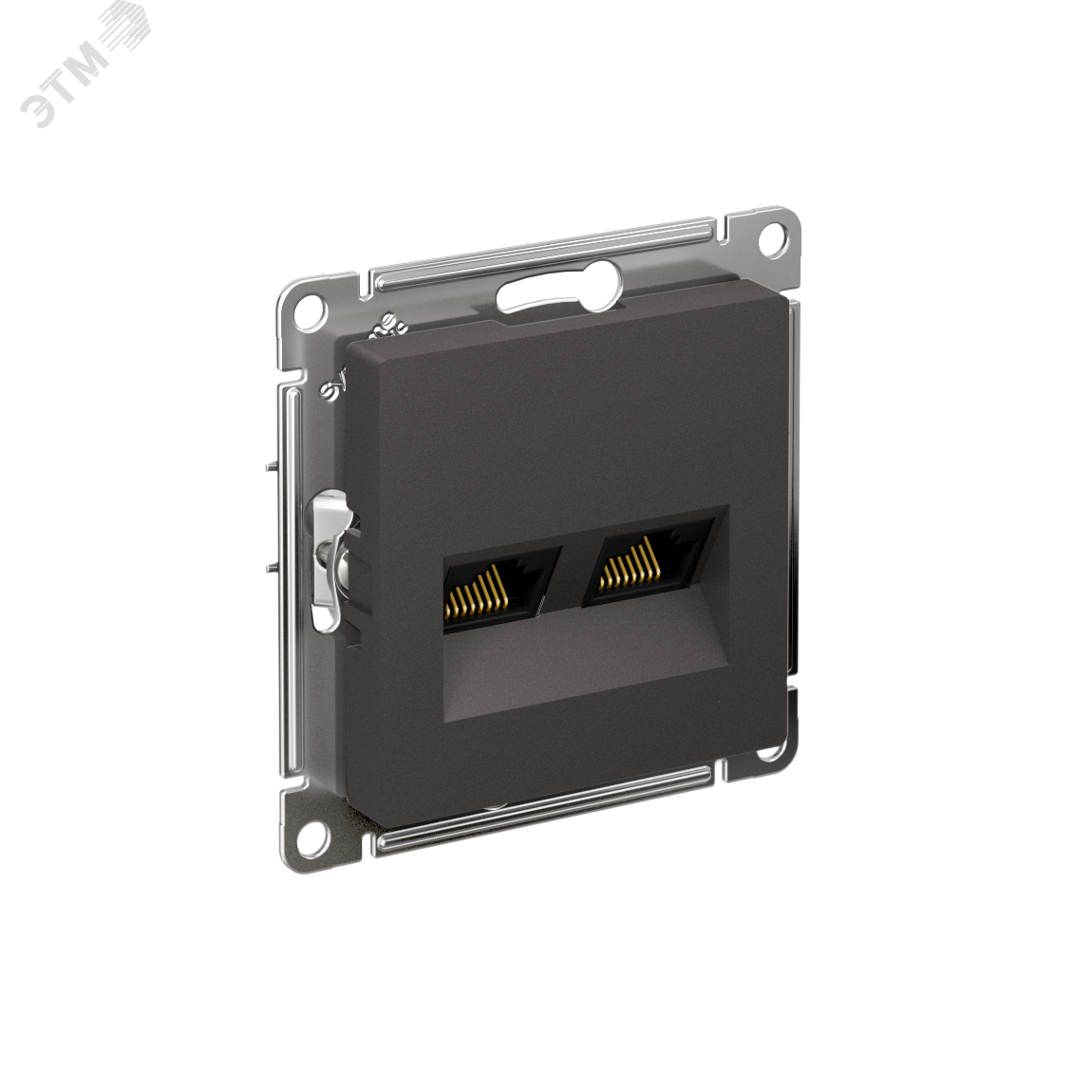 Изображение товара Двойная компьютерная розетка RJ45 категории 5е серия AtlasDesign черный IP20