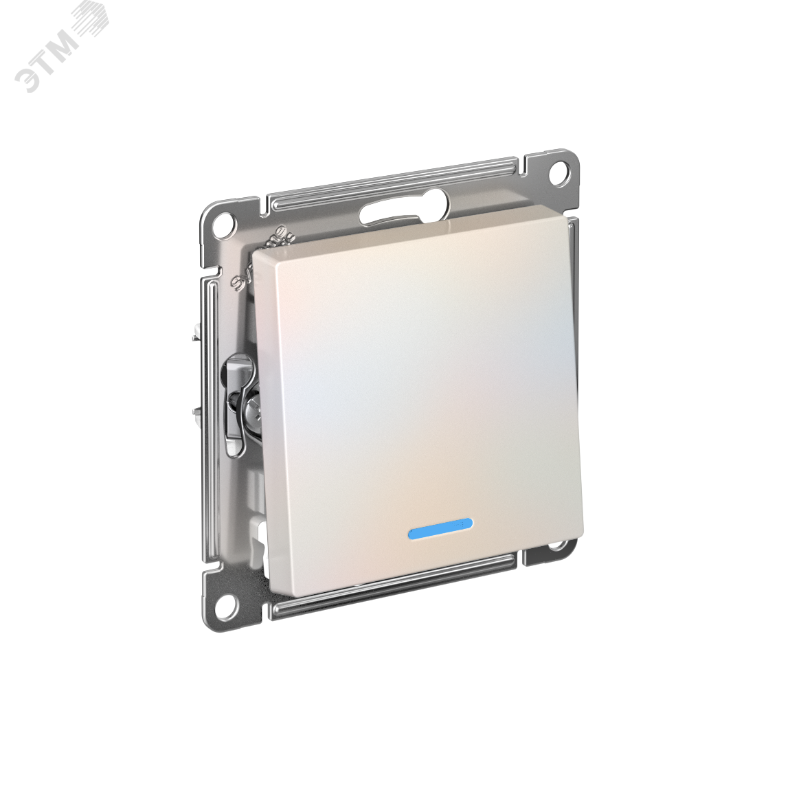 Изображение товара Выключатель одноклавишный ATLASDESIGN с подсветкой жемчуг