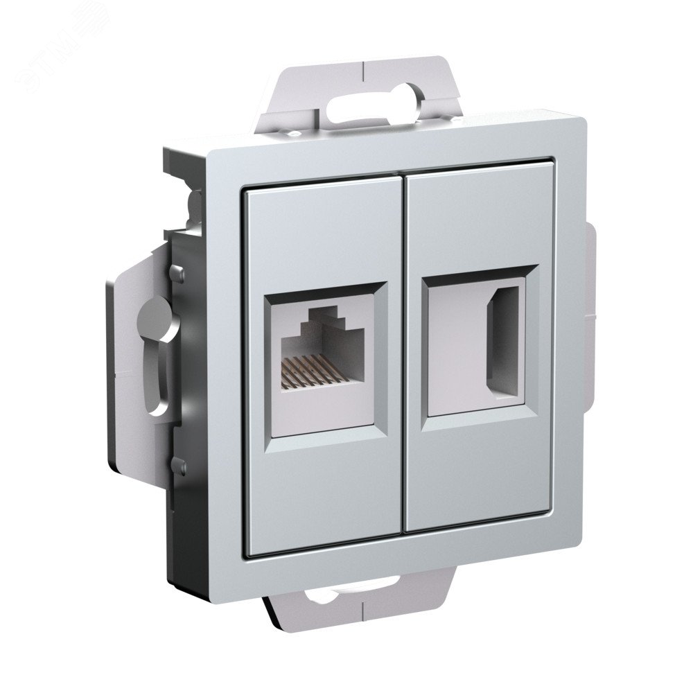 Изображение товара ATLASDESIGN РОЗЕТКА двойная HDMI+RJ45, кат.5Е, механизм, АЛЮМИНИЙ (шт)