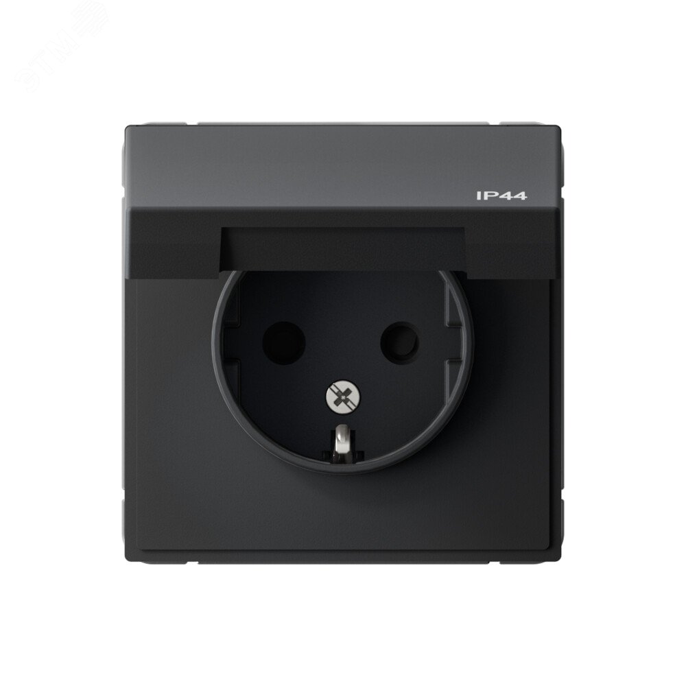 Изображение товара Розетка ARTGALLERY с заземлением IP44 16А черная по стандарту IP44