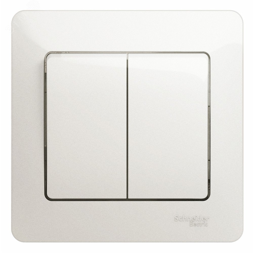 Изображение товара Двухклавишный выключатель GLOSSA schema 5 перламутр сборе