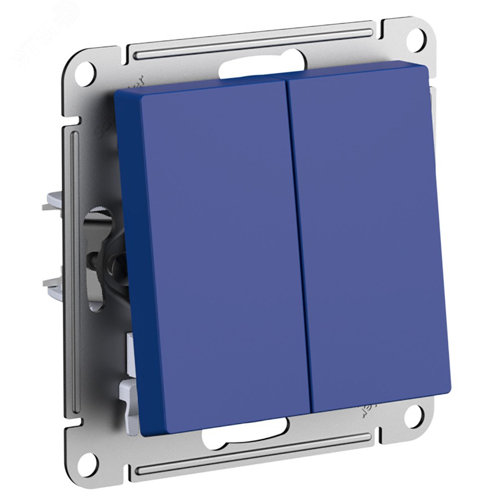 Изображение товара Переключатель двухклавишный AtlasDesign 220В 10А аквамарин