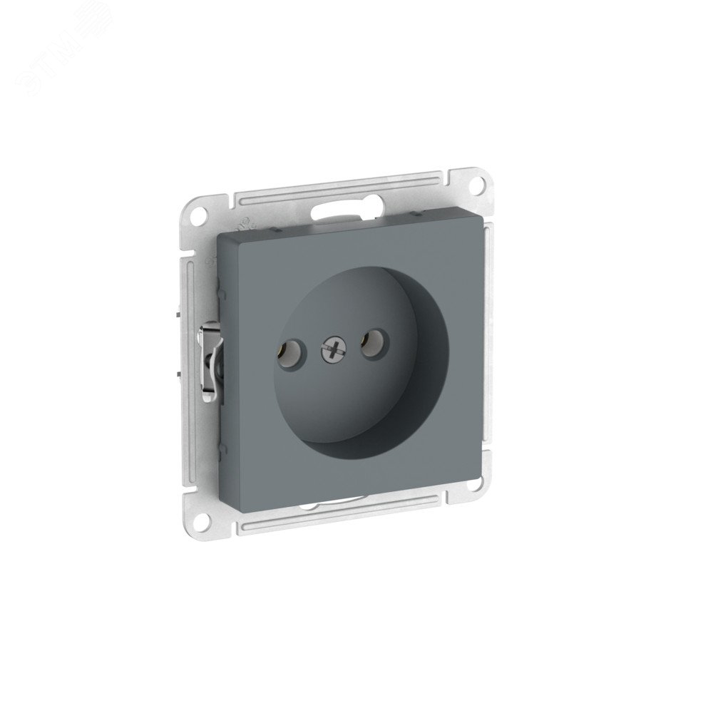 Изображение товара Розетка ATLASDESIGN без заземления и шторок 16A серый