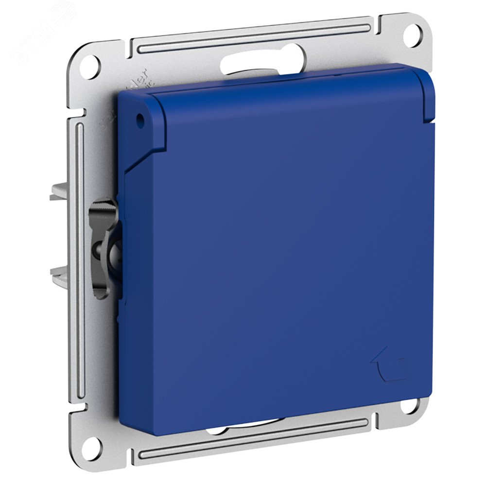 Изображение товара Розетка с заземлением ATLASDESIGN Systeme Electric 16А IP20 кустовая Аквамарин