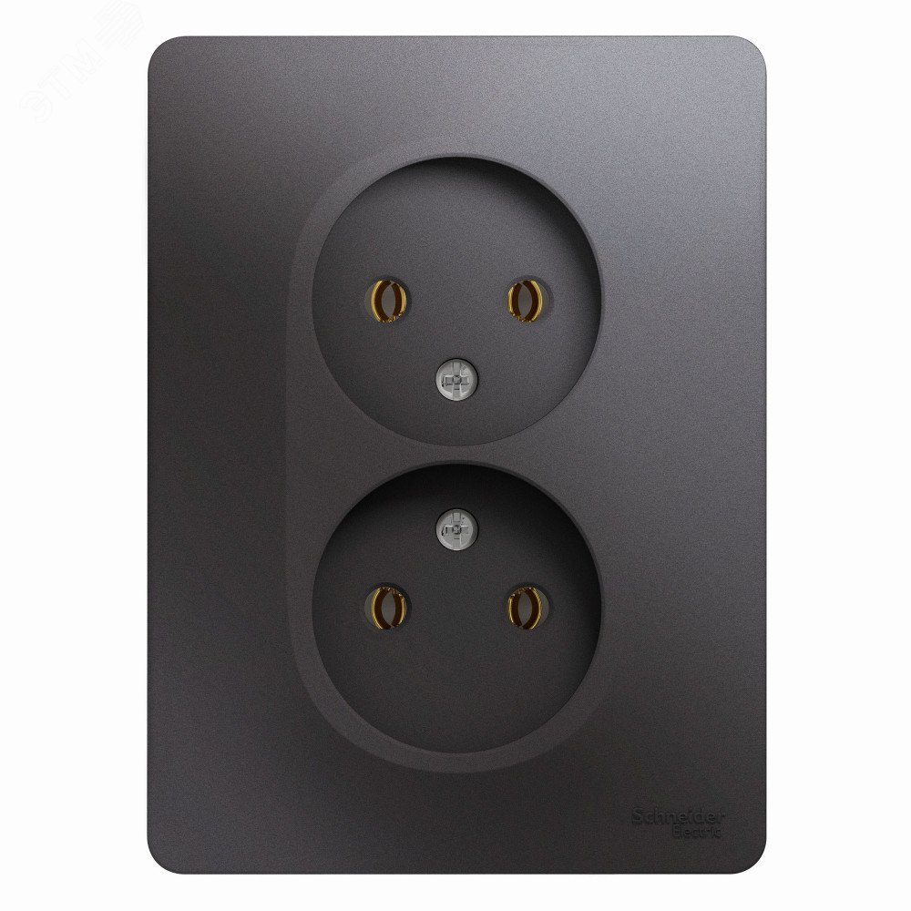 Изображение товара Двойная розетка без заземления GLOSSA Systeme Electric серия Glossa графит