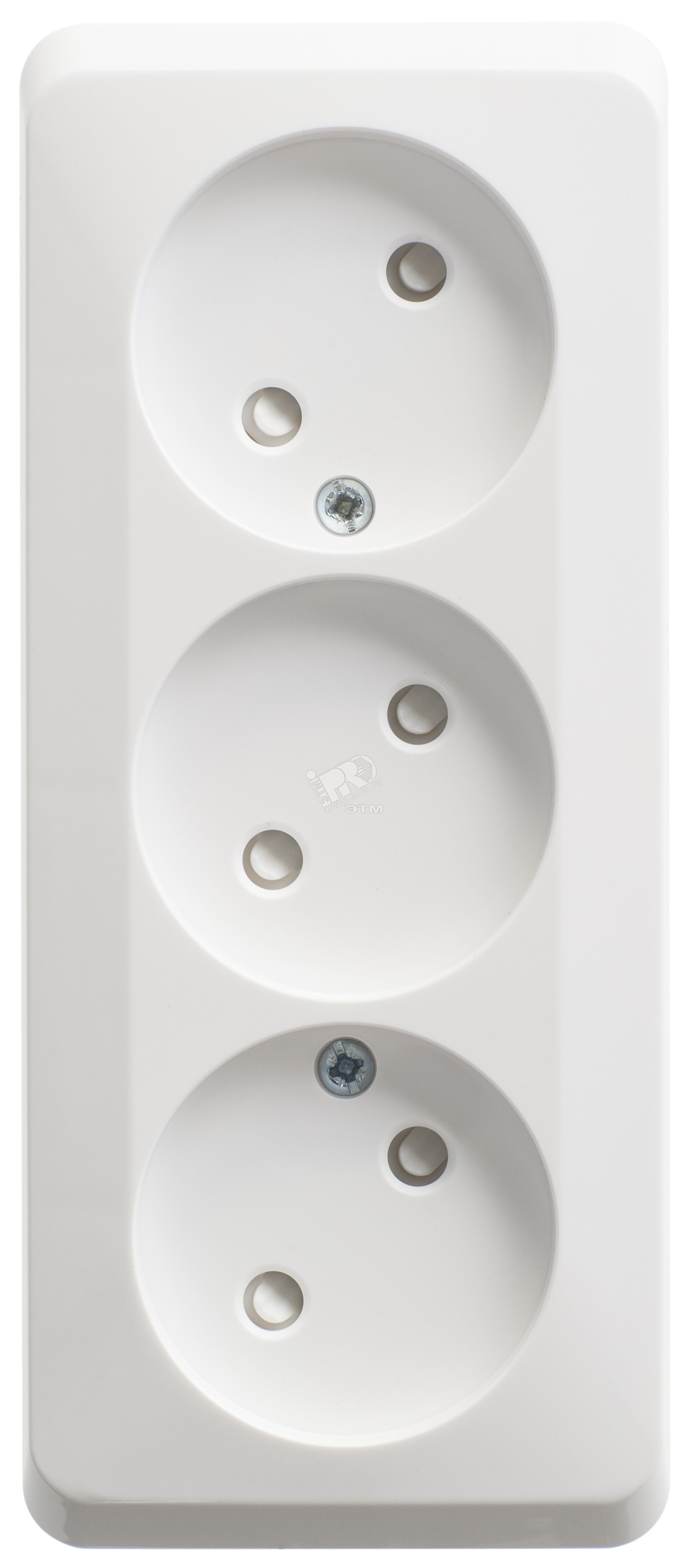 ЭТЮД Розетка тройная открытой установки без заземления со шторками 16А ...