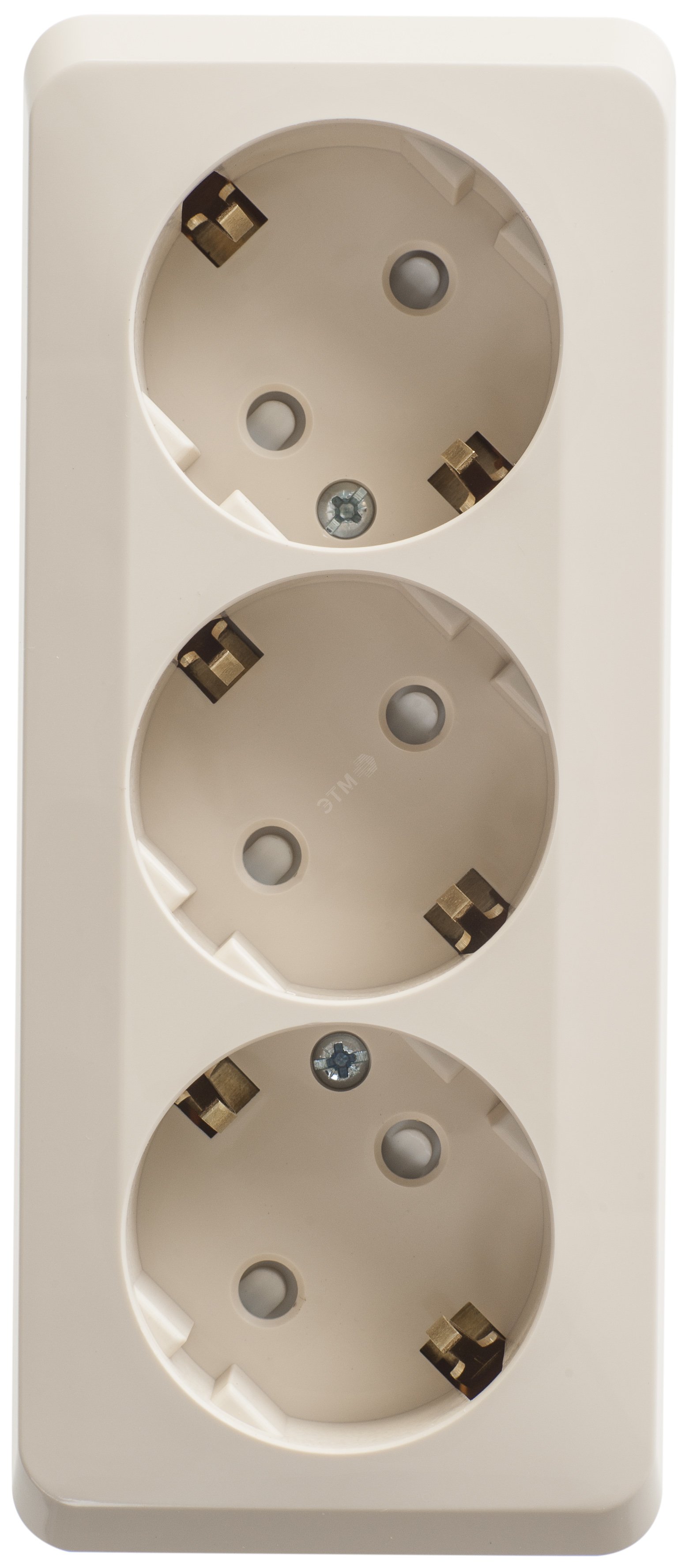 ЭТЮД Розетка тройная открытой установки с заземлением со шторками 16А ...