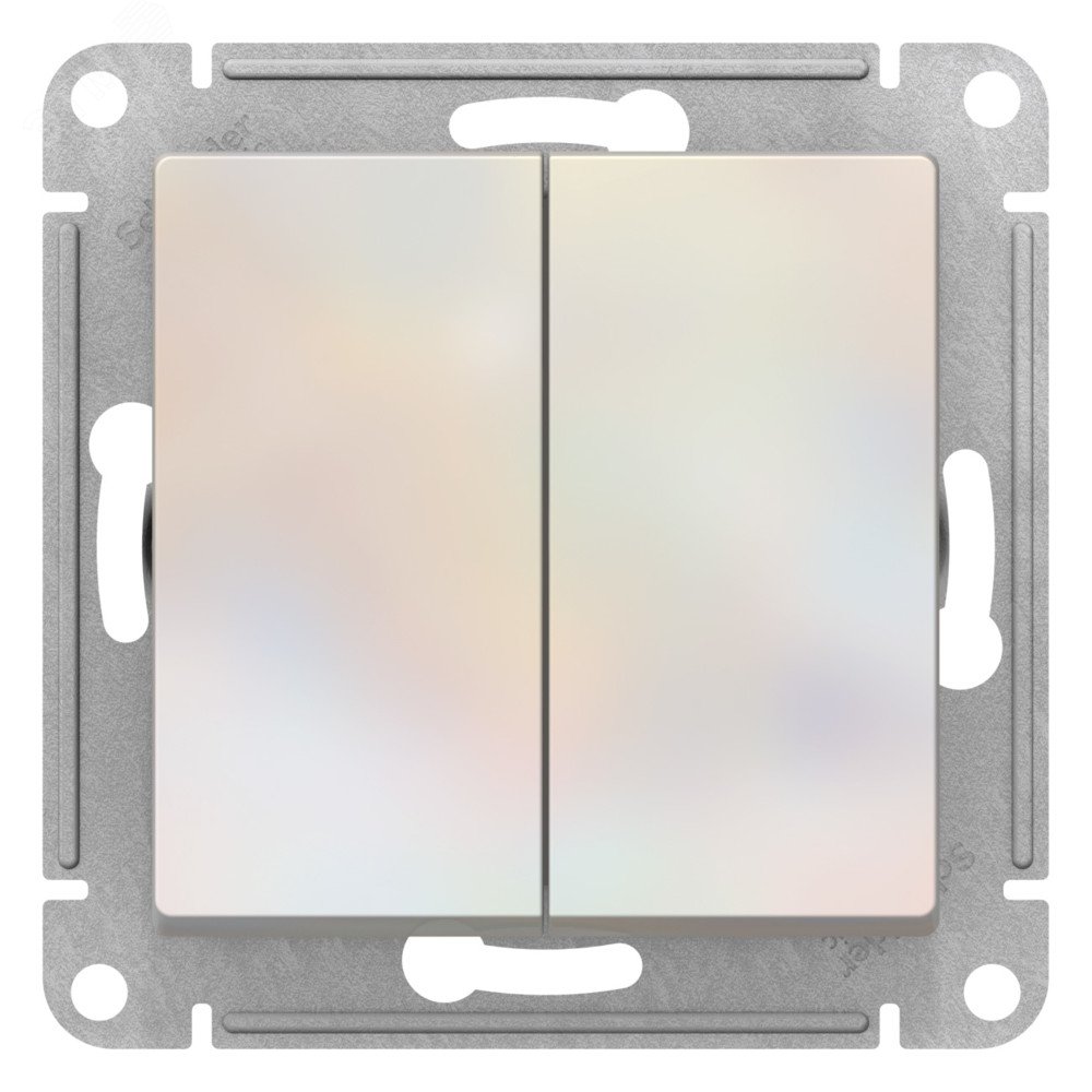 Изображение товара АТЛАСДИЗАЙН 2-клавишный перекрестный переключатель IP20 жемчужный 220В 10А