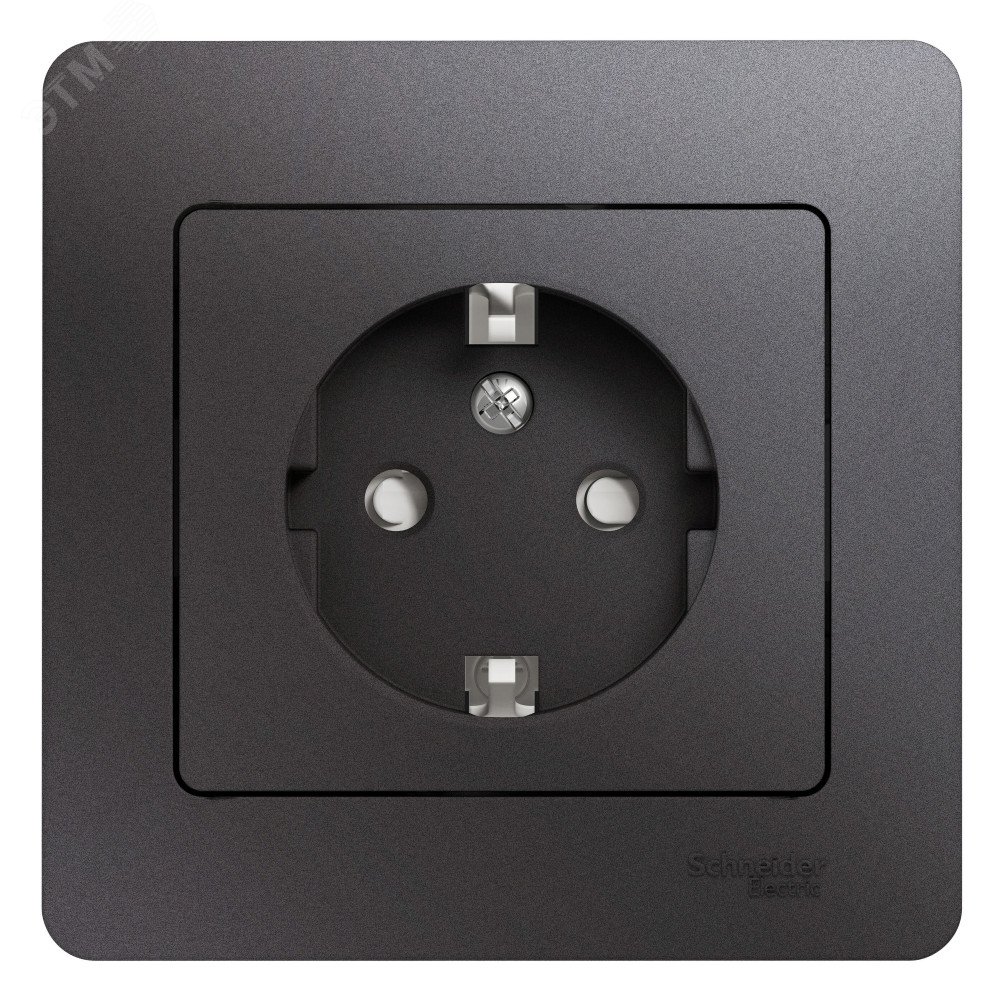 Изображение товара Розетка GLOSSA со заземлением, шторками, IP20, серый цвет