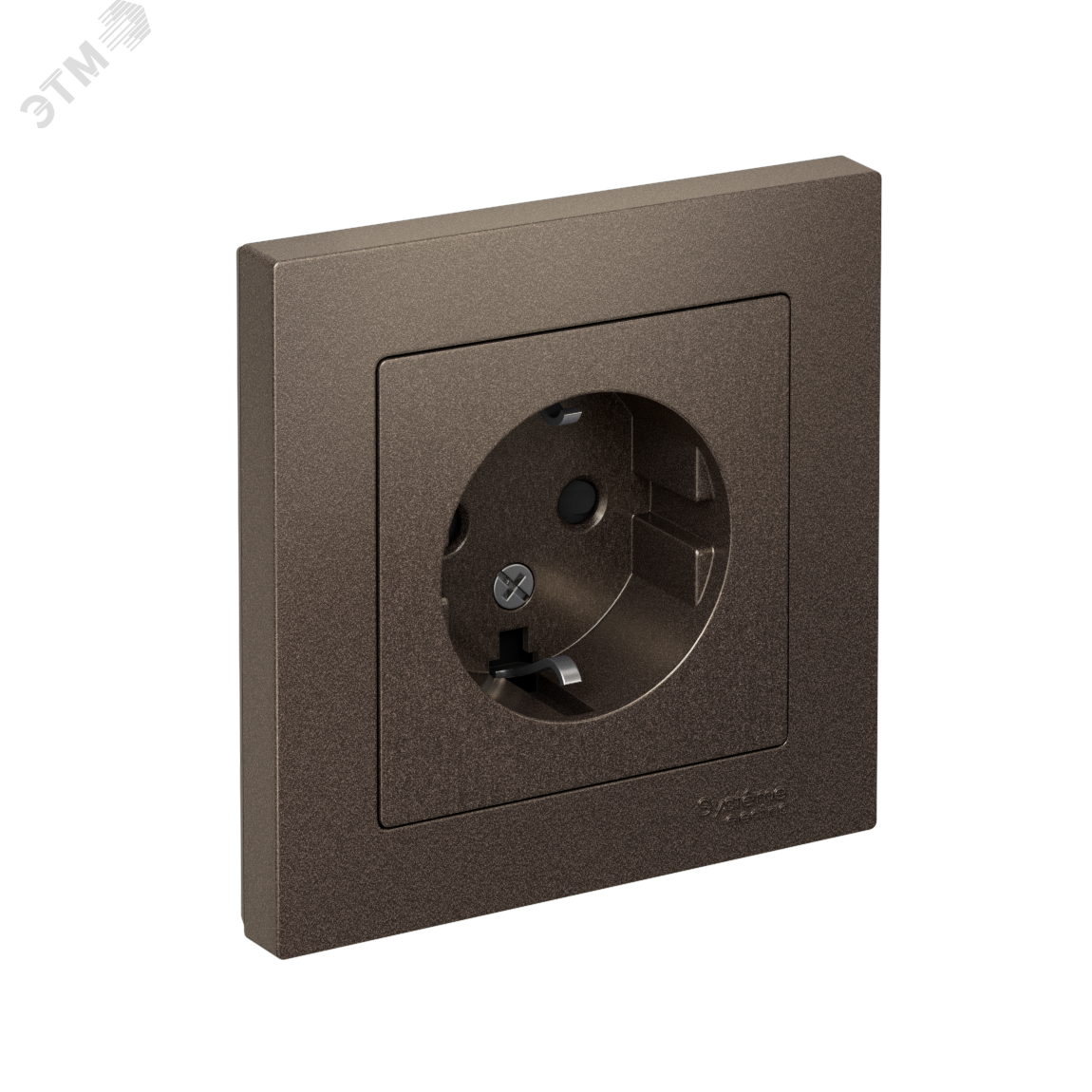 Изображение товара Розетка AtlasDesign с заземлением и шторками 16А мокко Россия