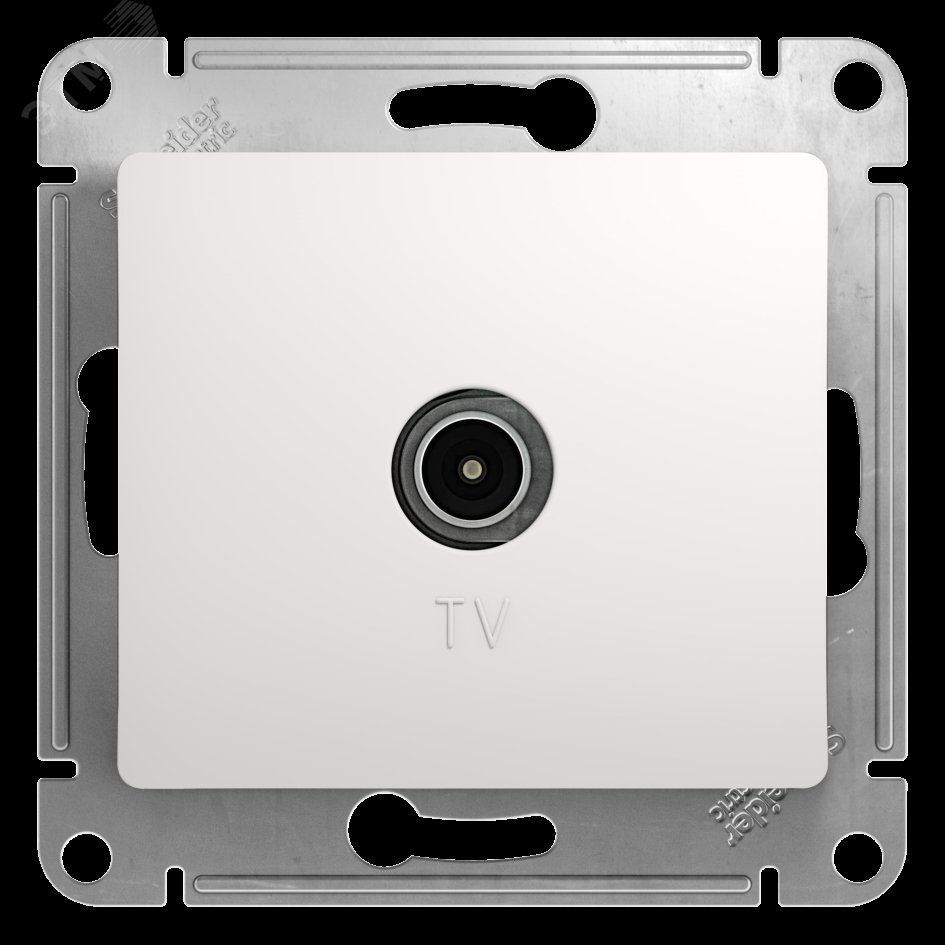 GLOSSA Розетка телевизионная TV одиночная в рамку 1дБ белая GSL000191 Systeme Electric - превью 2