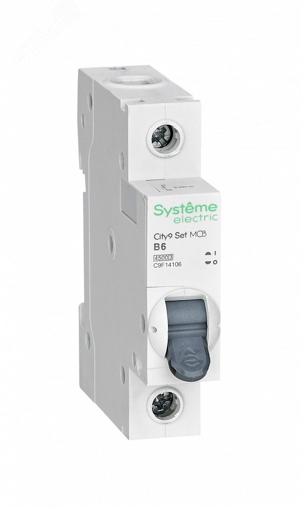 Изображение товара Автоматический выключатель однополюсный 6А 4.5kA City9 Set Systeme Electric для защиты сети