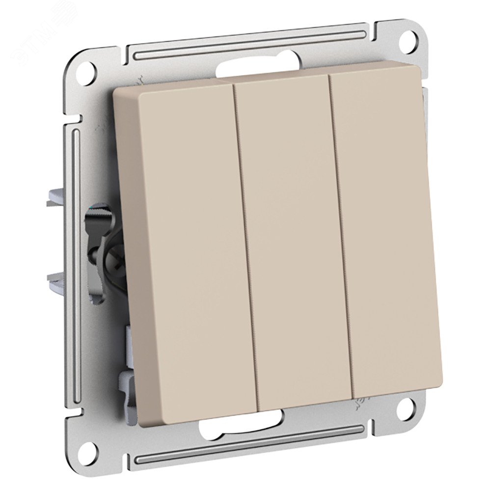 Изображение товара Выключатель трехклавишный AtlasDesign 10А механизм песочный