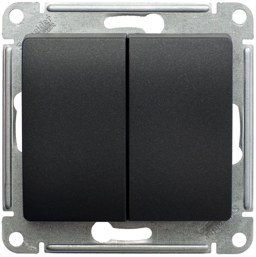 Изображение товара GLOSSA 2-клавишный переключатель схема 6 антрацит IP20 Россия