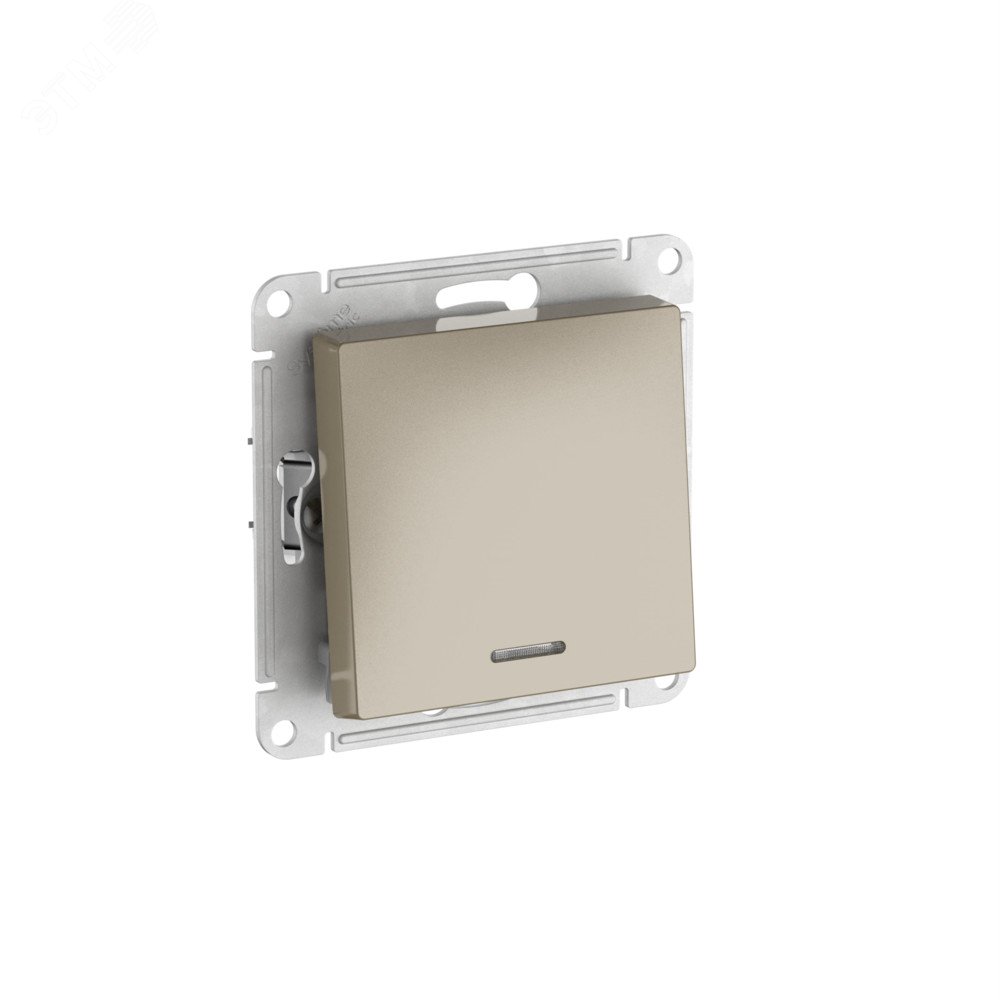 Изображение товара ATLASDESIGN переключатель с подсветкой 1 клавиша шампань 10А