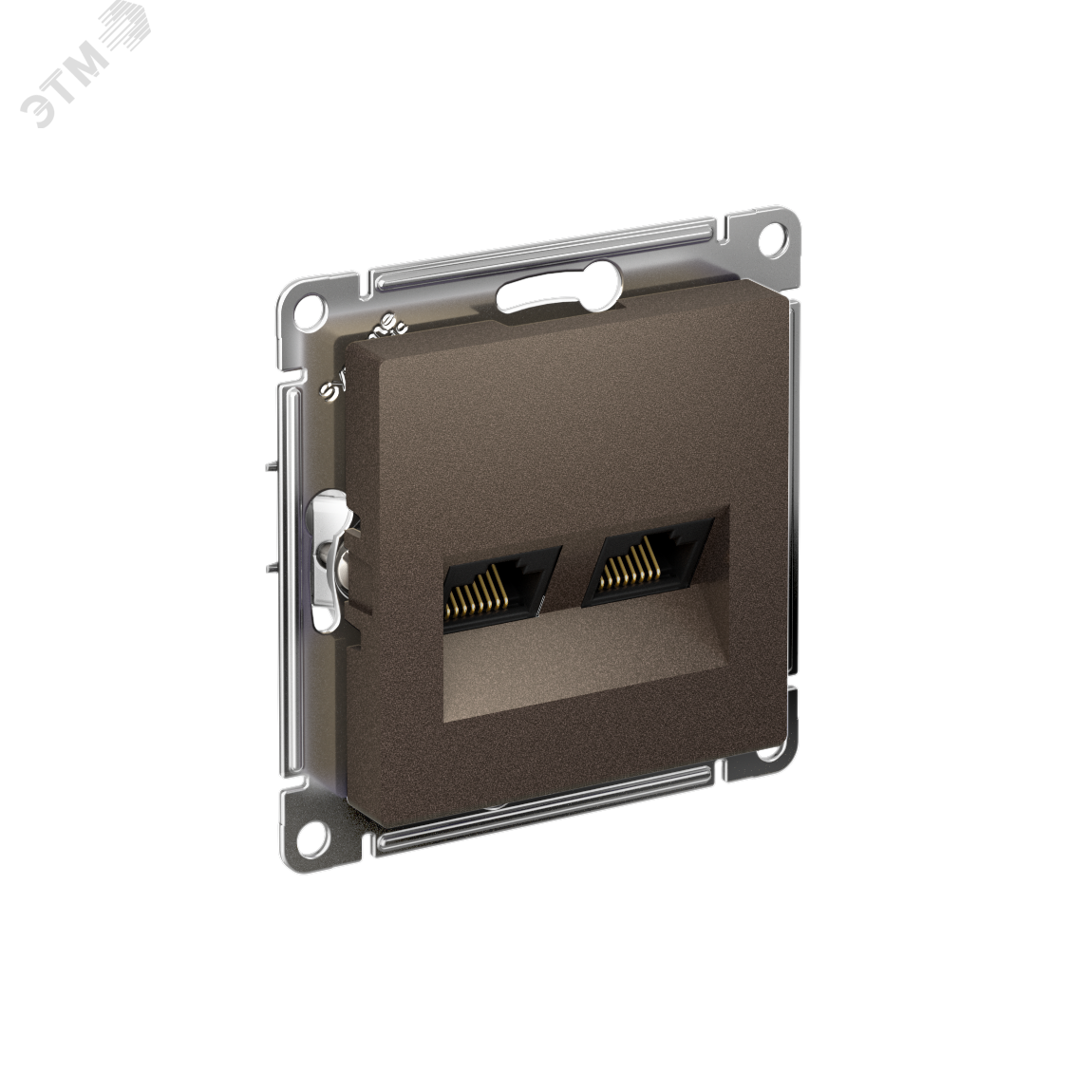 Изображение товара Двойная компьютерная розетка с RJ45 категория 5E мокко ATLASDESIGN Systeme Electric