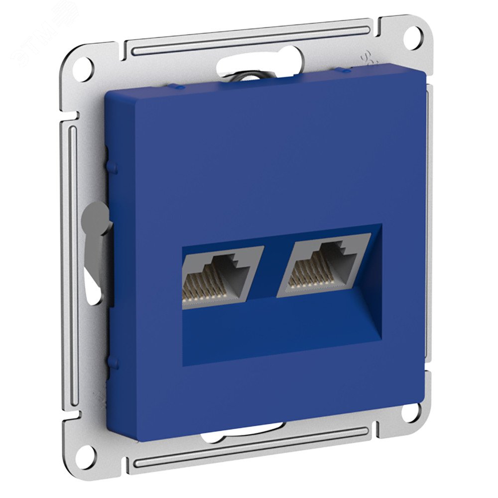 Изображение товара ATLASDESIGN РОЗЕТКА двойная компьютерная RJ45+RJ45, кат.5E, механизм, АКВАМАРИН (шт)