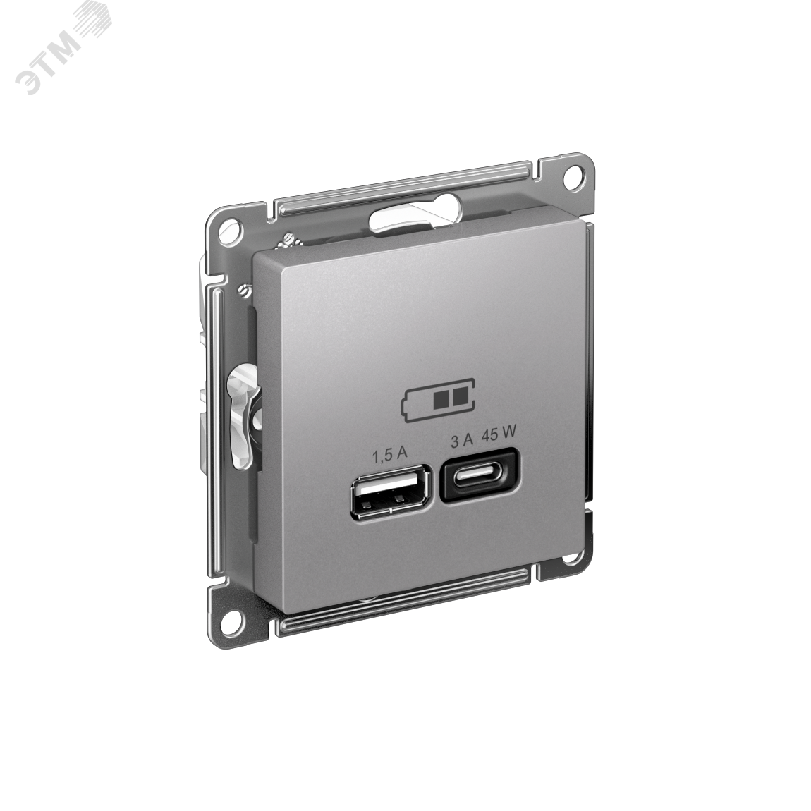 Изображение товара Розетка ATLASDESIGN USB A+C 45W Быстрая Зарядка