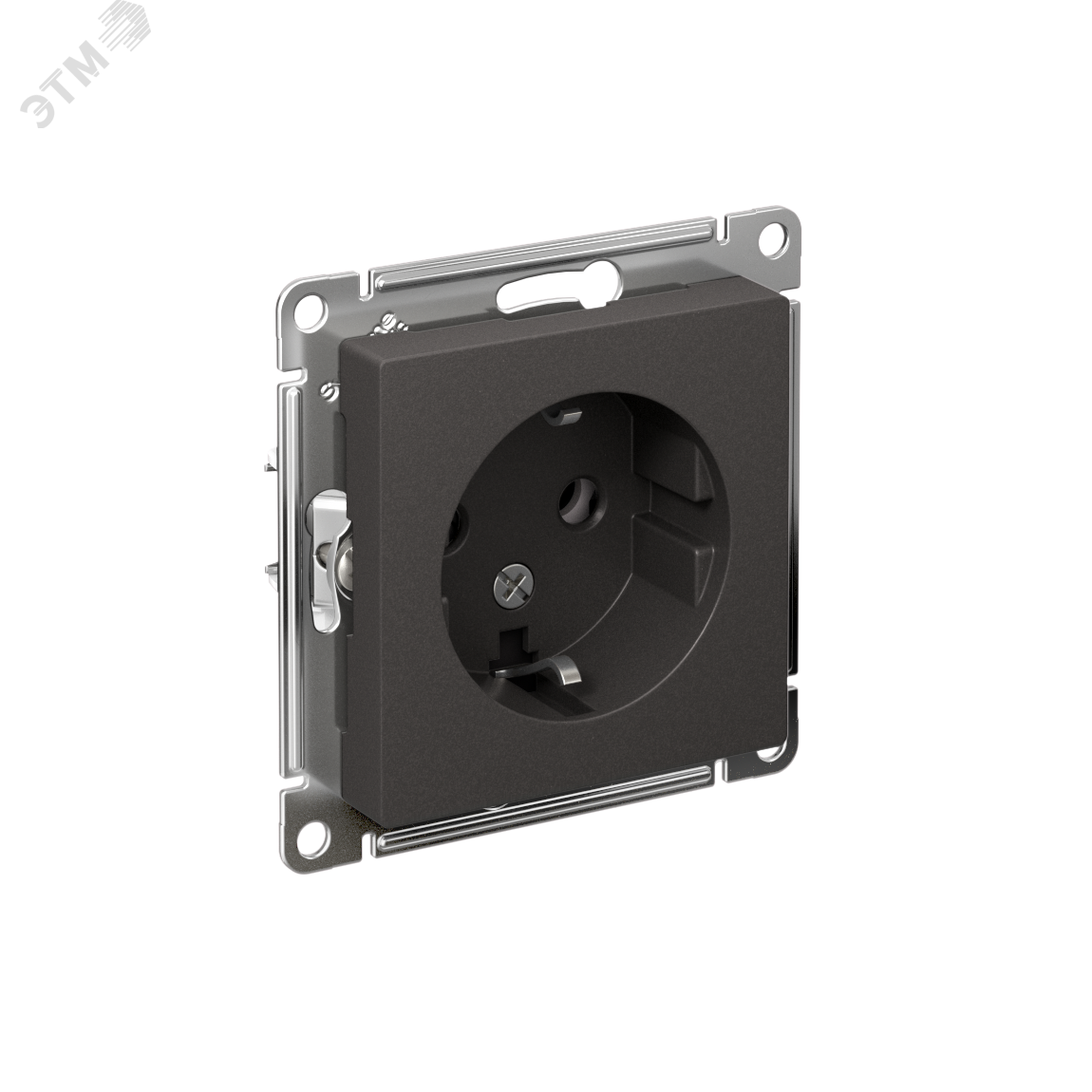Изображение товара Розетка с заземлением серия ATLASDESIGN 16А черный с заземлением