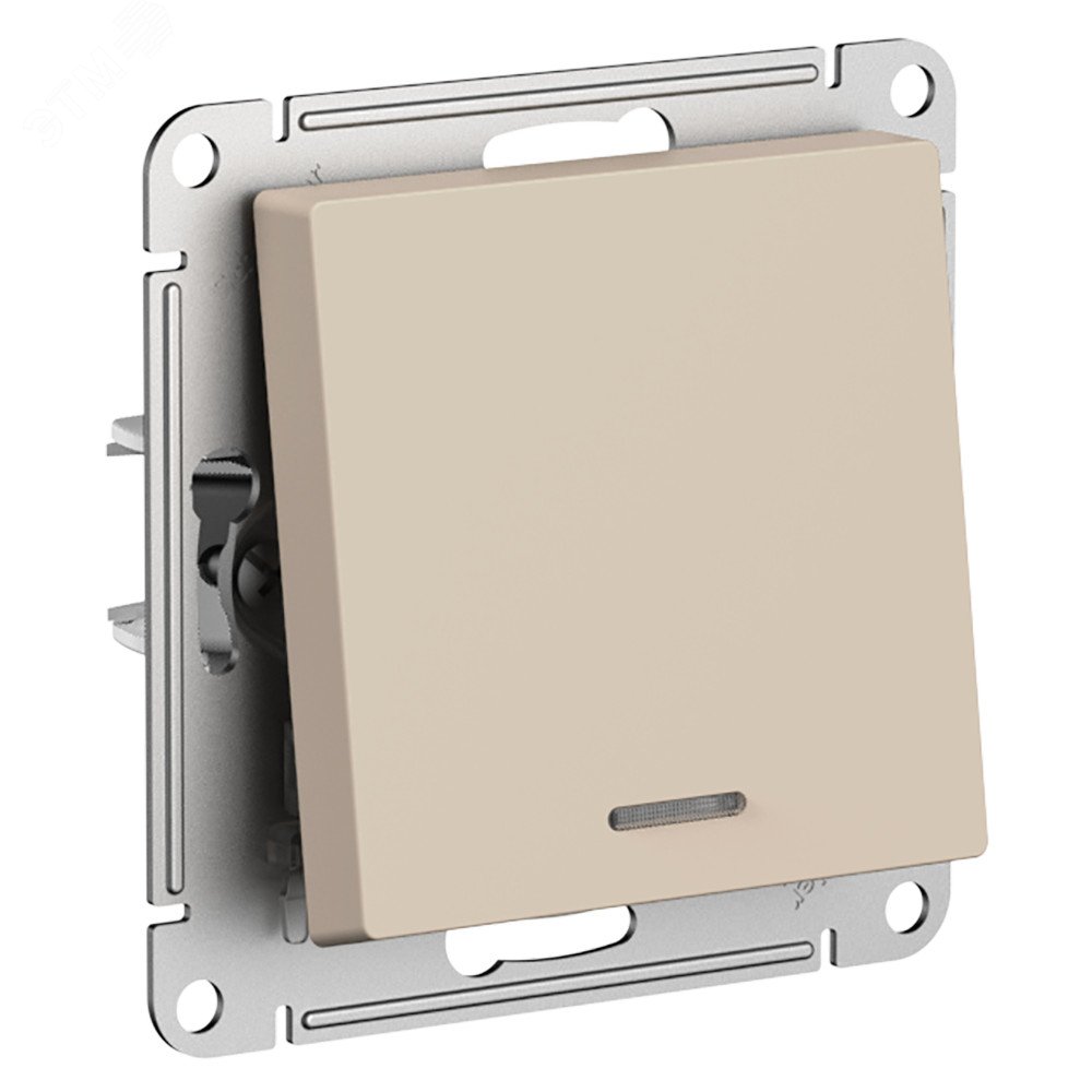 Изображение товара ATLASDESIGN выключатель одноклавишный с подсветкой, сх.1а, 10АХ, мех., ПЕСОЧНЫЙ (шт)