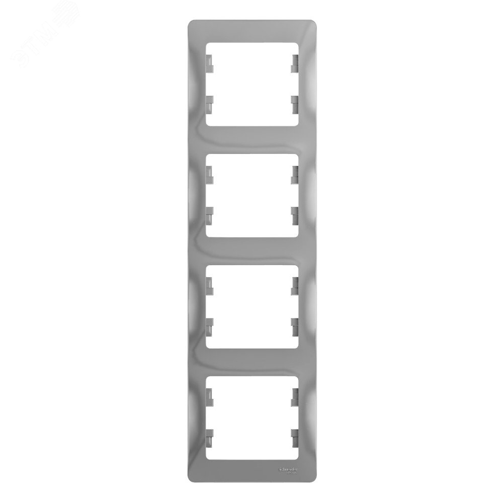 Изображение товара GLOSSA Рамка 4 поста вертикальная алюминий для электроустановочных изделий