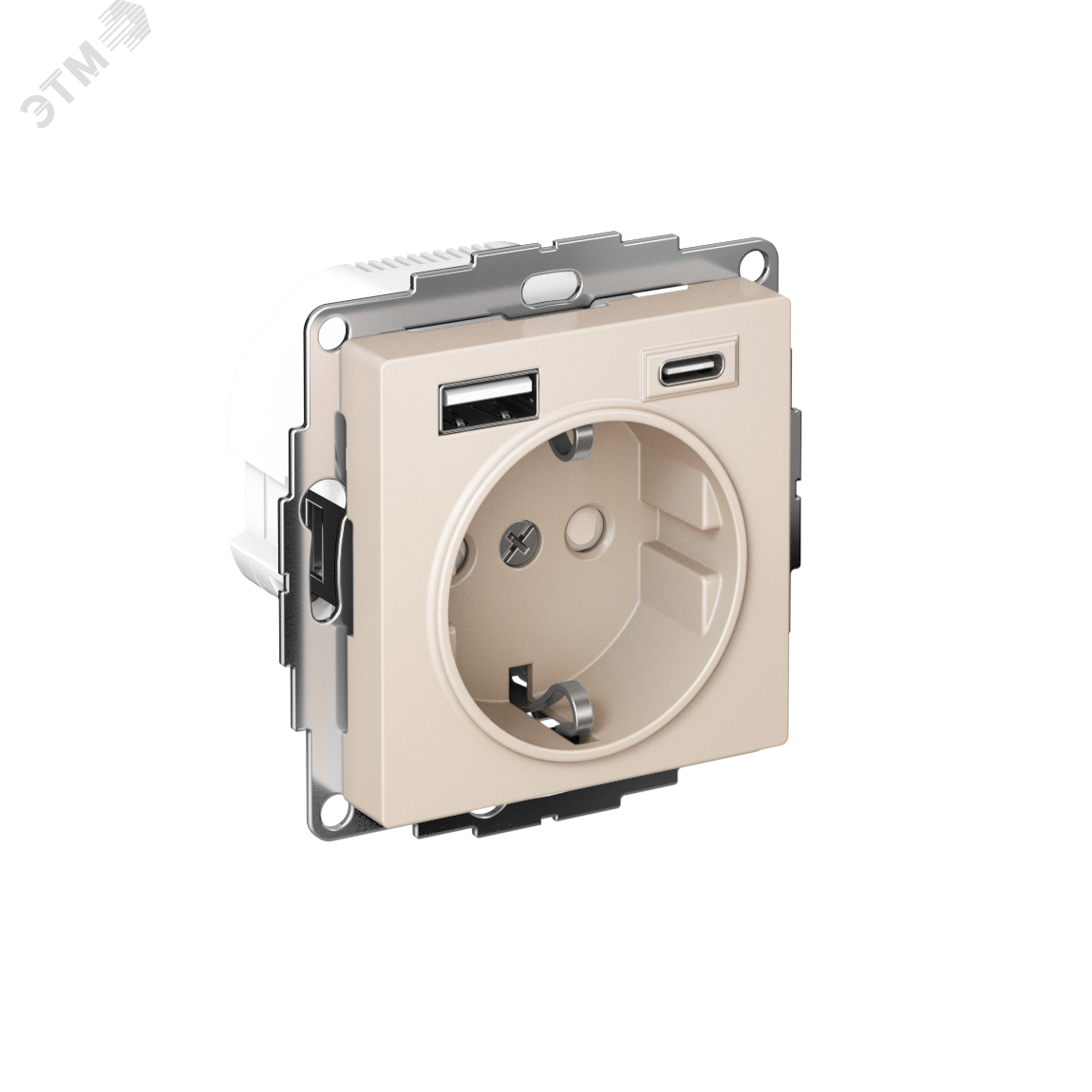 Изображение товара Розетка силовая с USB 16А бежевый Systeme Electric AtlasDesign