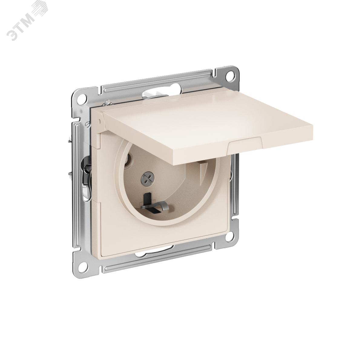 Изображение товара Розетка AtlasDesign c заземлением шторками крышкой 16А IP20