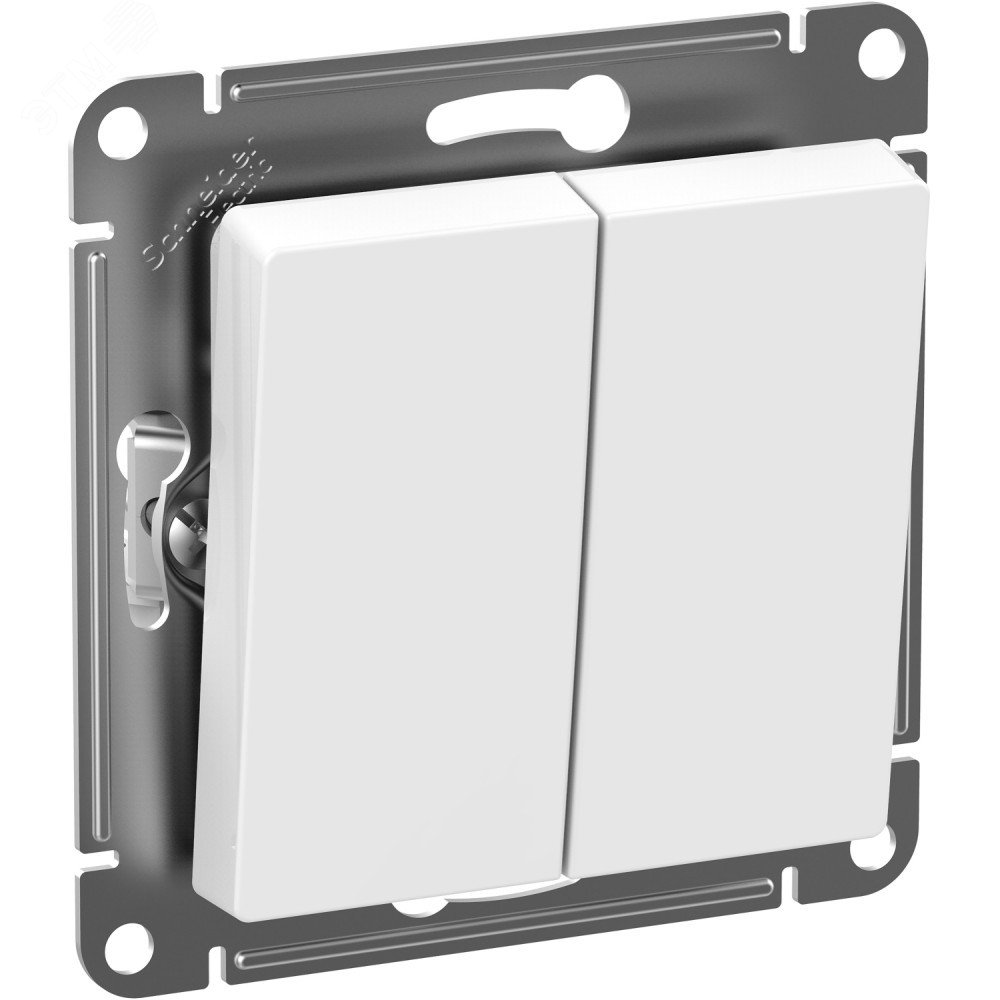 Изображение товара ATLASDESIGN AQUA Выключатель 2-клавишный, IP44, сх.5, 10АХ, механизм, БЕЛЫЙ (шт)
