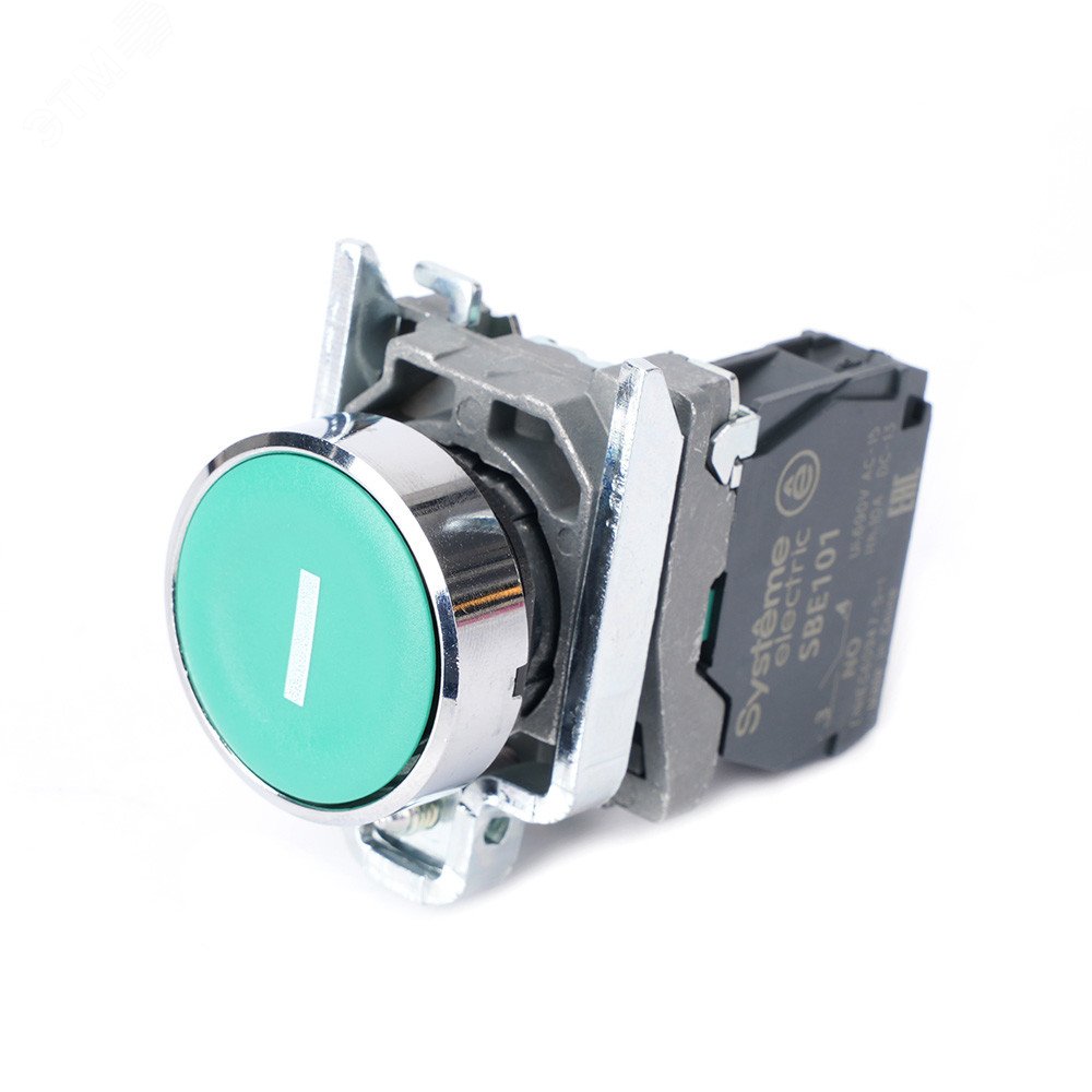 Изображение товара Кнопка SB4 в сборе модульная 22мм зеленая металл 1НО с маркировкой I (шт)