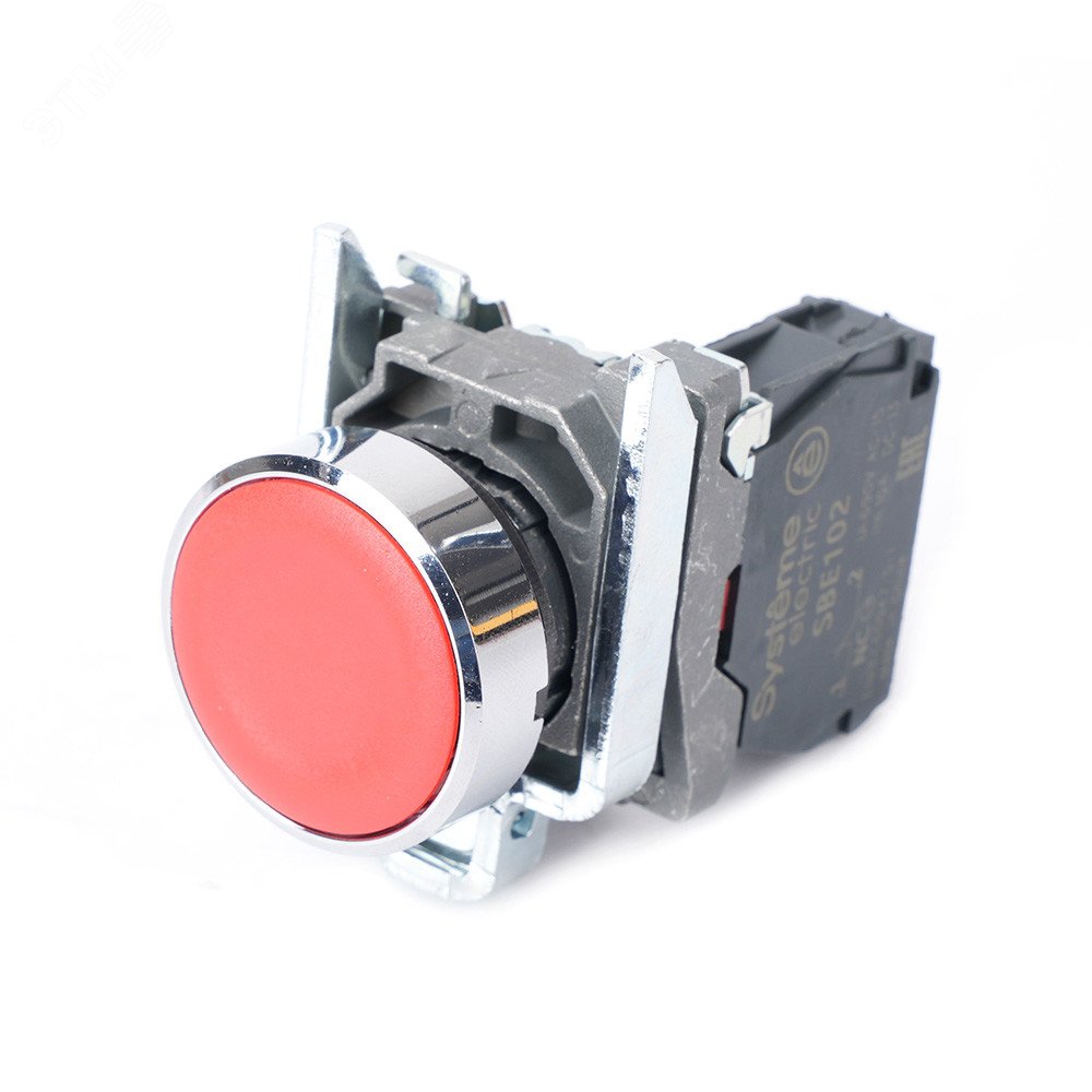 Изображение товара Кнопка SB4 в сборе 22мм красная с возвратом и металлическим корпусом