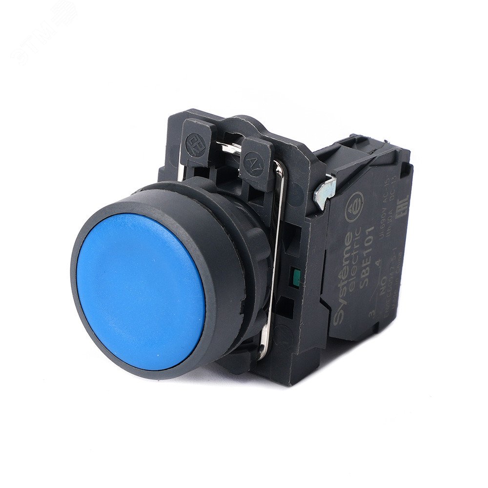 Изображение товара Кнопка SB5 в сборе модульная 22мм синяя с возвратом пластиковая