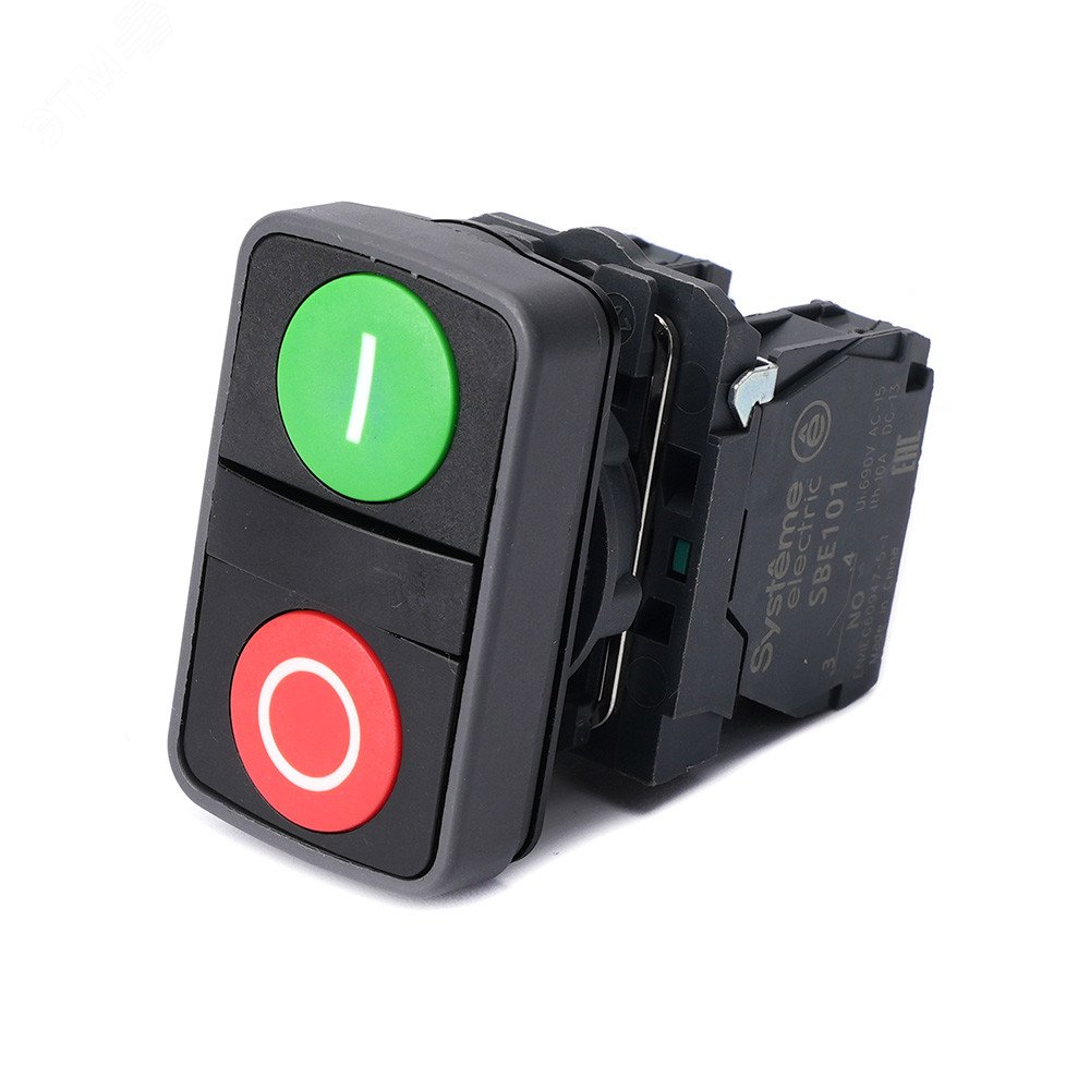 Изображение товара Двойная кнопка SB5 в сборе 22 мм IP65 для промышленной автоматизации