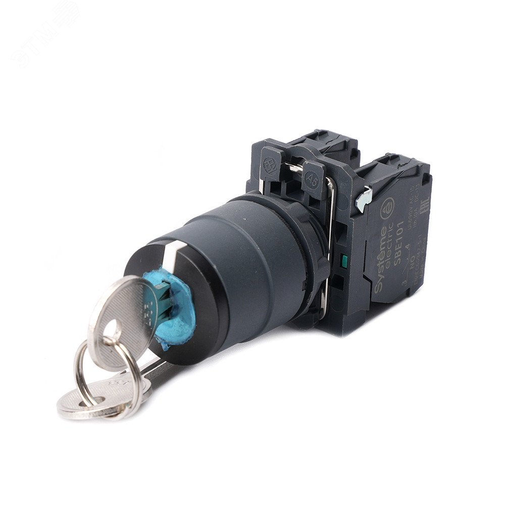 Изображение товара Переключатель SB5 в сборе модульный 22 мм 3 позиции с фиксацией ключа