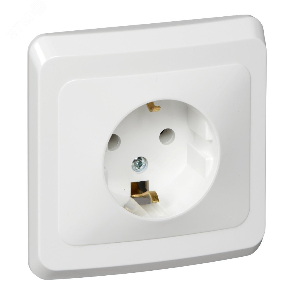 Изображение товара Розетка скрытая с заземлением белая ЭТЮД 16А 250В Германия