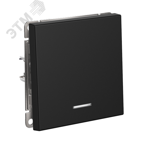 ARTGALLERY 1-клавишный ВЫКЛЮЧАТЕЛЬ КНОПОЧНЫЙ с подсв., 10А, механизм, КАРБОН - фото 2