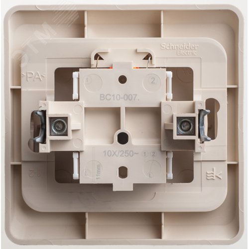 ЭТЮД Переключатель одноклавишный скрытый с индикацией бежевый - фото 3