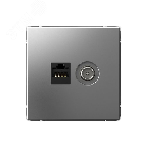 ARTGALLERY розетка двойная ТВ + компьютерная RJ45, кат. 5Е, сталь - фото 1