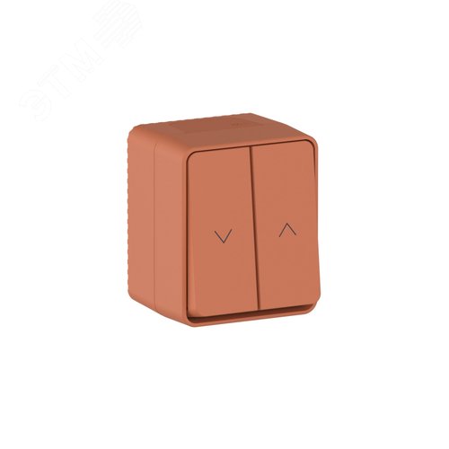 AtlasDesign PROFI IP54 2-клавишный ВЫКЛЮЧАТЕЛЬ ДЛЯ ЖАЛЮЗИ, 2хсх.4, ТЕРРАКОТОВЫЙ - фото 1