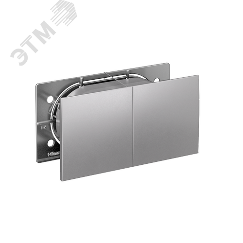 Розетка ATLASDESIGN двойная с заземлением со шторками сдвижная крышка 16А в сборе алюминий - фото 1