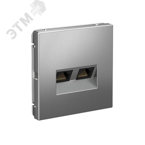 ARTGALLERY РОЗЕТКА двойная компьютерная RJ45+RJ45, кат. 5е, механизм, СТАЛЬ - фото 2