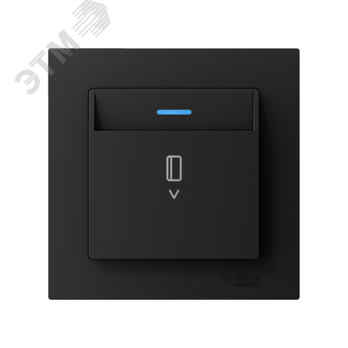 ATLASDESIGN ВЫКЛЮЧАТЕЛЬ карточный с подсветкой, 10А, без задержки отключения, механизм, КАРБОН - фото 3