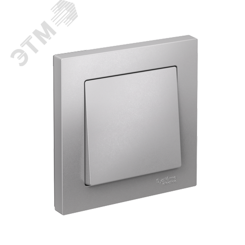 Изображение товара Выключатель одноклавишный ATLASDESIGN схема 1 10АХ в сборе алюминий (шт)