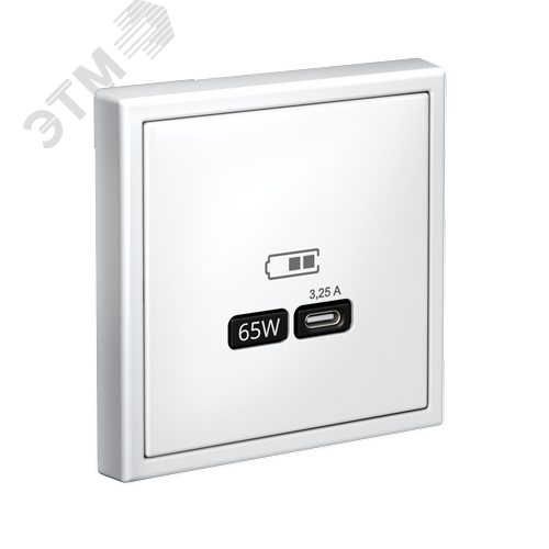 ARTGALLERY USB розетка тип-С 65Вт высокоскор.заряд. QC, PD, механизм, белый - фото 4