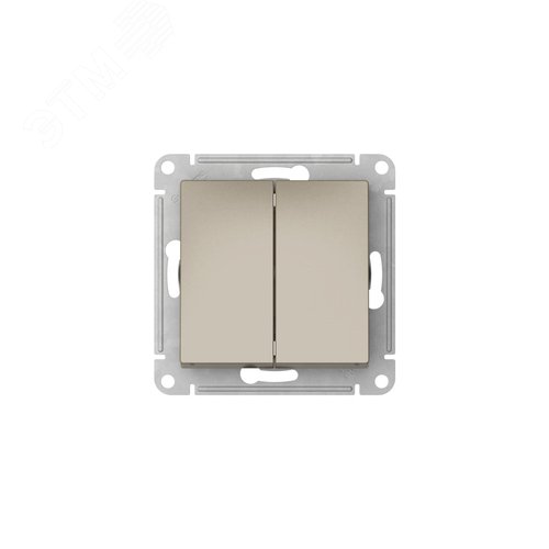 ATLASDESIGN 2-клавишный ПЕРЕКЛЮЧАТЕЛЬ, сх.6/2, 10АХ, быстрозажимные клеммы, ШАМПАНЬ - фото 2