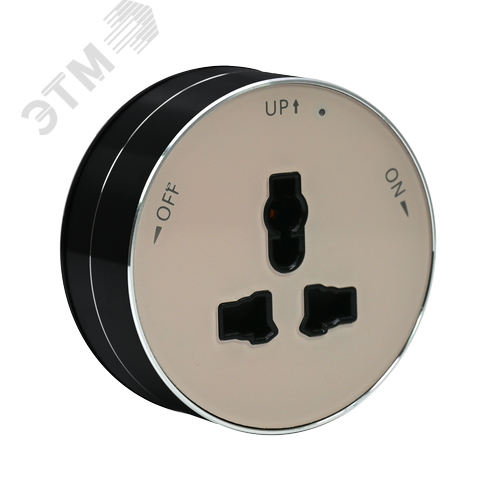 MultiTrack Розетка универс. круглая 13А/250В Песочный - фото 4