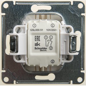 GLOSSA Выключатель двухклавишный схема 5 перламутр в рамку GSL000651 Systeme Electric - 3