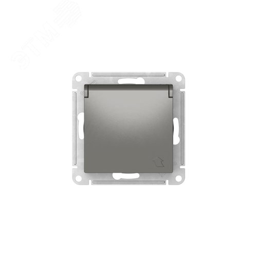 ATLASDESIGN РОЗЕТКА с заземл. со шторк. с крышкой,16А,IP20, быстрозажимные клеммы, СТАЛЬ - фото 6